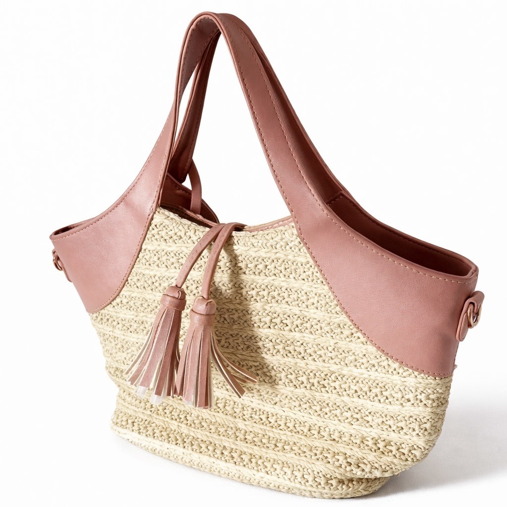 NWOT Nordstrom sole/society Blush/Wicker Basket Bag Nordstrom